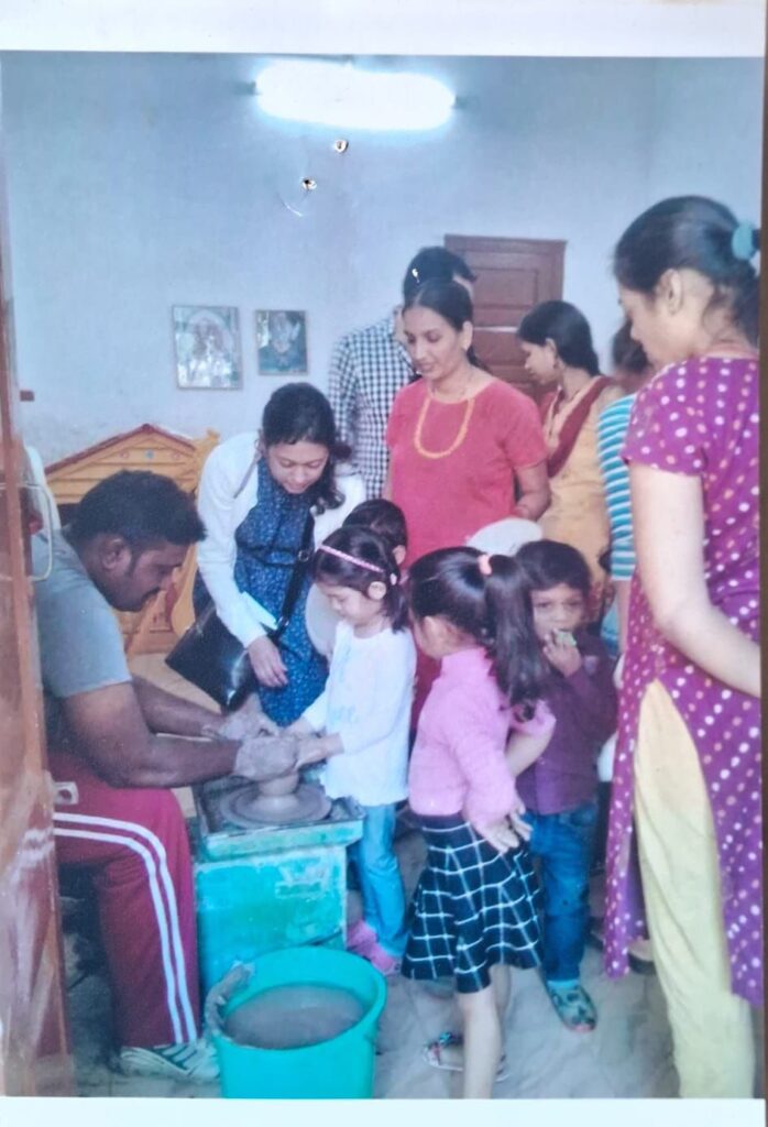 Pottery fun . Children experiencing and making their own pots.